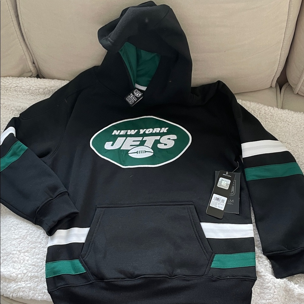 NFL New York Jets Black and Green Kids Hoodie